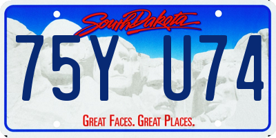 SD license plate 75YU74