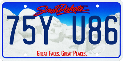 SD license plate 75YU86