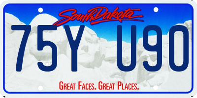 SD license plate 75YU90