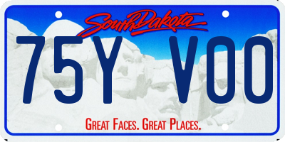 SD license plate 75YV00