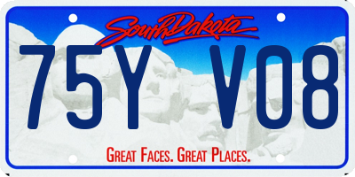 SD license plate 75YV08