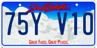 SD license plate 75YV10