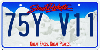 SD license plate 75YV11