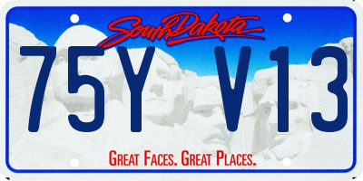 SD license plate 75YV13