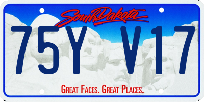 SD license plate 75YV17
