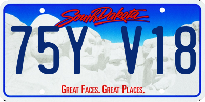 SD license plate 75YV18