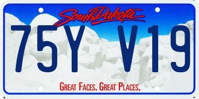 SD license plate 75YV19