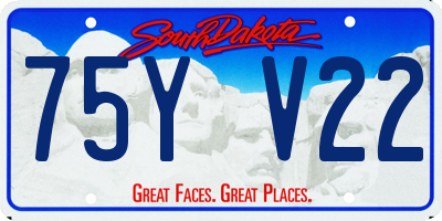 SD license plate 75YV22