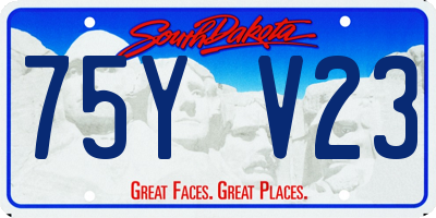 SD license plate 75YV23