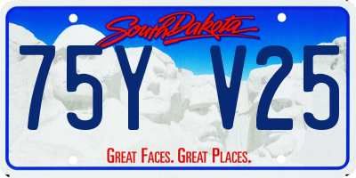 SD license plate 75YV25