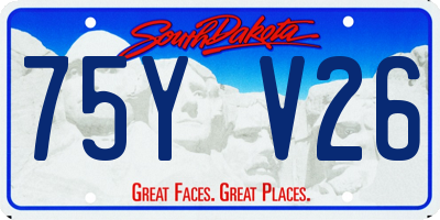 SD license plate 75YV26