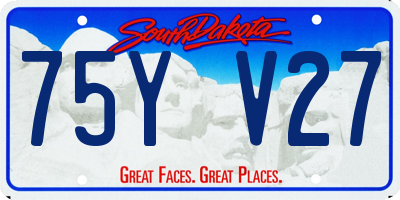 SD license plate 75YV27