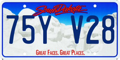 SD license plate 75YV28
