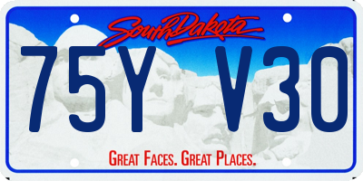 SD license plate 75YV30
