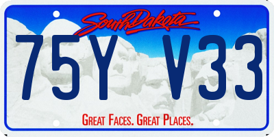 SD license plate 75YV33