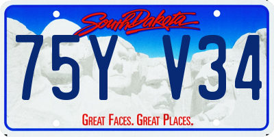SD license plate 75YV34