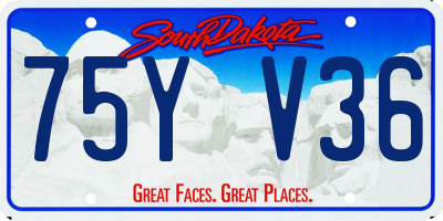 SD license plate 75YV36