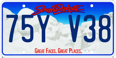 SD license plate 75YV38