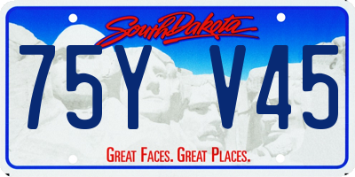 SD license plate 75YV45