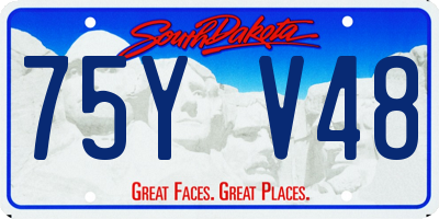 SD license plate 75YV48