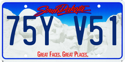 SD license plate 75YV51
