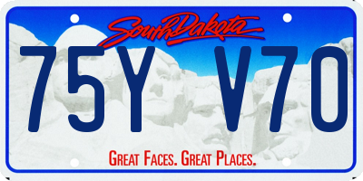 SD license plate 75YV70