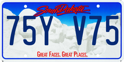 SD license plate 75YV75