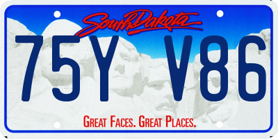 SD license plate 75YV86