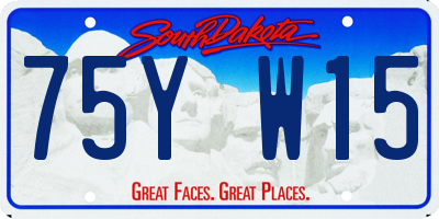 SD license plate 75YW15