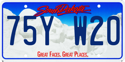 SD license plate 75YW20