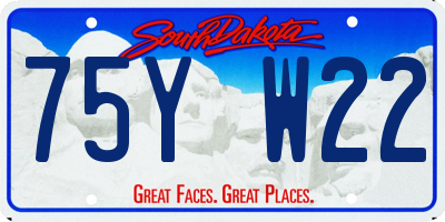 SD license plate 75YW22