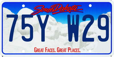 SD license plate 75YW29
