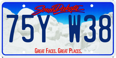 SD license plate 75YW38