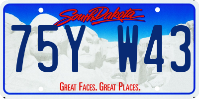 SD license plate 75YW43