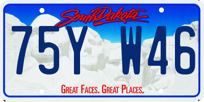 SD license plate 75YW46