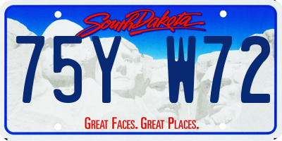 SD license plate 75YW72