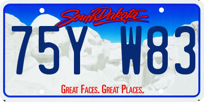 SD license plate 75YW83
