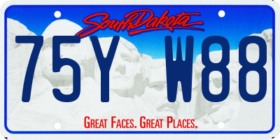 SD license plate 75YW88