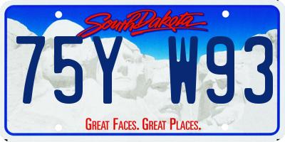 SD license plate 75YW93