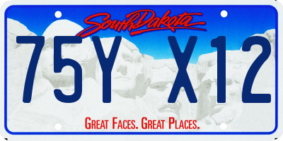 SD license plate 75YX12