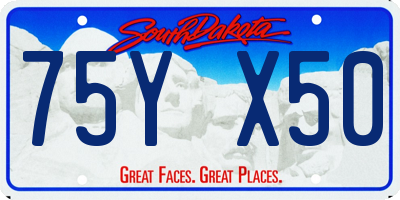 SD license plate 75YX50