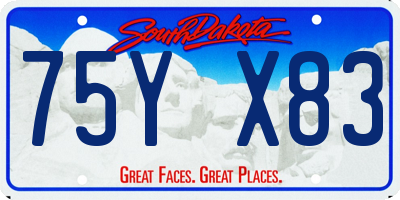 SD license plate 75YX83