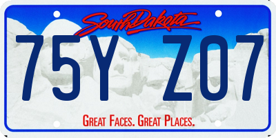 SD license plate 75YZ07