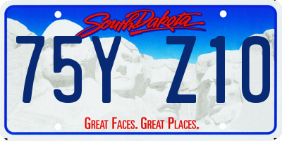 SD license plate 75YZ10
