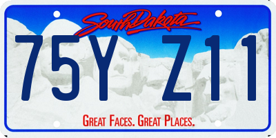 SD license plate 75YZ11