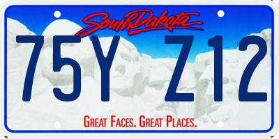 SD license plate 75YZ12