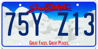 SD license plate 75YZ13