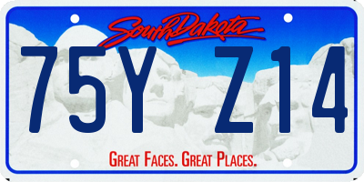 SD license plate 75YZ14