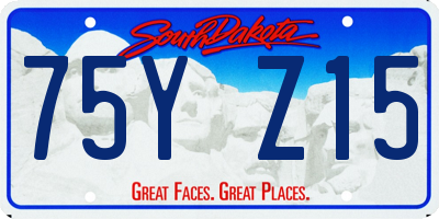 SD license plate 75YZ15