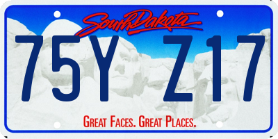 SD license plate 75YZ17
